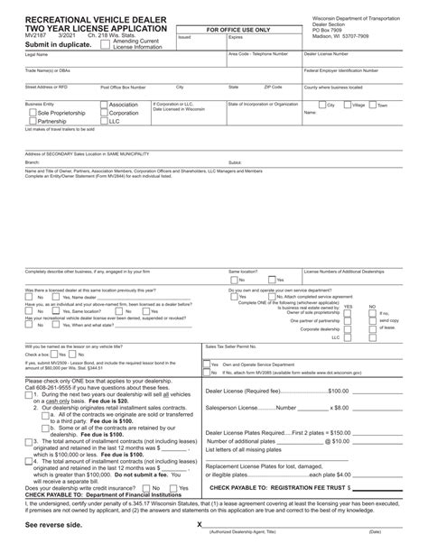 Form MV2187 - Fill Out, Sign Online and Download Fillable PDF, Wisconsin | Templateroller