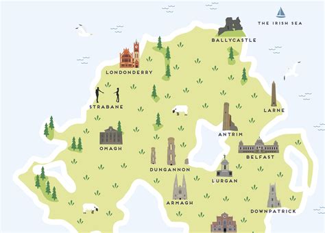 Map Of Northern Ireland Print By Pepper Pot Studios | Ireland map ...