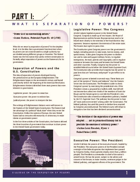 What Is Separation of Powers? Lesson Plan for 9th - 12th Grade | Lesson ...