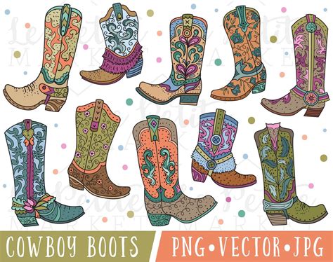 Cowboy Boot Clipart Cute Cowgirl Boot Clipart Cowboy Boot - Etsy | Cute cowgirl boots, Clip art ...