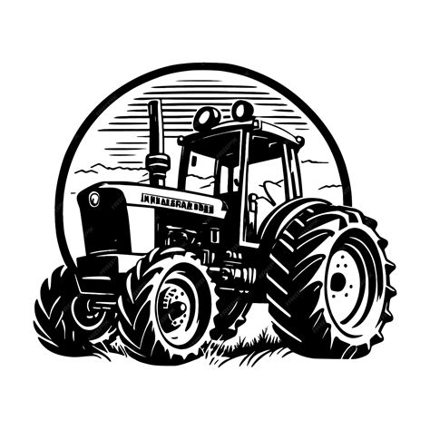 Premium Vector | Tractor logo illustration emblem design