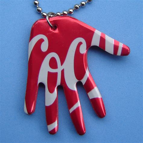 Pop Art Aluminum Can Hand Necklace- | The hand pendant measu… | Flickr