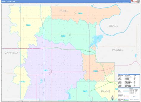 Noble County, OK Wall Map Color Cast Style by MarketMAPS - MapSales