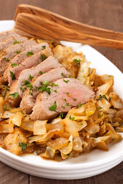 Braised Pork Tenderloin with Cabbage and Apples