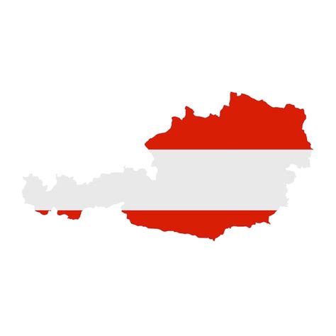 Premium Photo | Austria flag map country outline with national flag