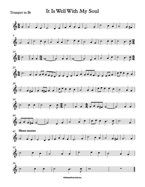 Free Trumpet Sheet Music – It Is Well With My Soul – Michael Kravchuk