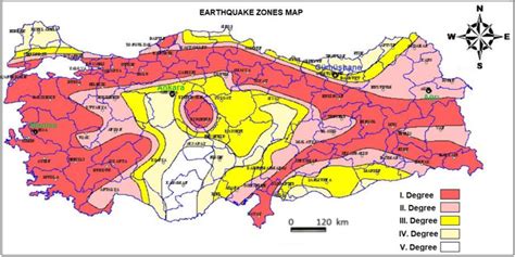 Earthquake zones map and selected geographic locations (Adopted from ...