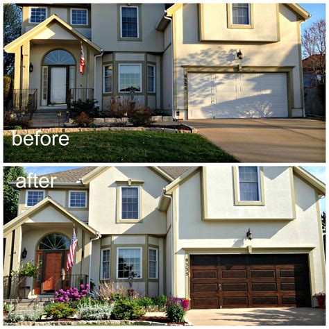 Here's how to faux paint garage doors to look real wood. This step-by ...