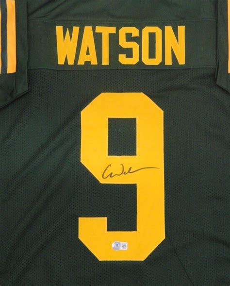 Packers CHRISTIAN WATSON Signed 1950's Throwback Custom Replica Jersey ...