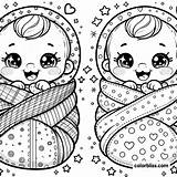 Twin Baby Coloring Pages sketch template