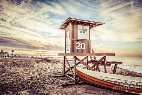 Retro Newport Beach Lifeguard Tower 20 Picture Photograph by Paul ...