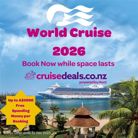 Exclusive offers for Princess World Cruise 2026 roundtrip from Auckland