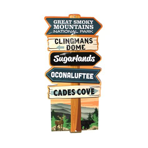 Great Smoky Mountains National Park Signpost Metal Sign - Smokies Life