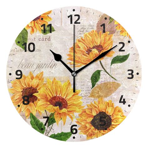 Invite The Happy In With A Sunny Sunflower Wall Clock