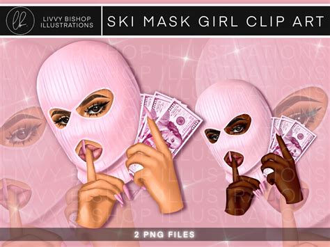 SKI MASK GIRL Clip Art Woman With Finger on Lips Shhh - Etsy in 2022 | Clip art, Mask girl, Art