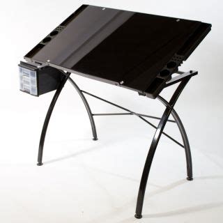 LARGE Black GLASS Drawing / Art / Drafting Table Desk Hobby