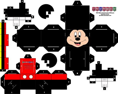 Cubee MICKEY MOUSE Remastered by njr75003 on deviantART | Paper toys, Paper toys template ...