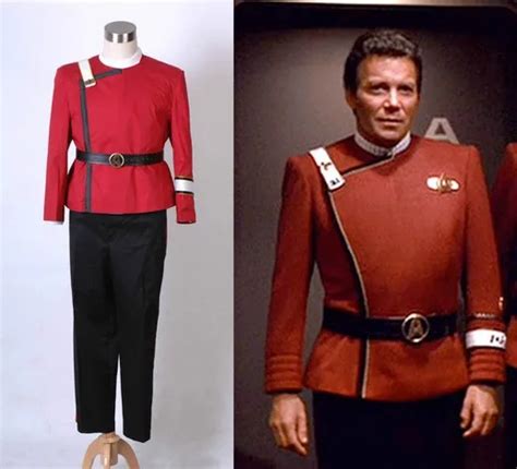 Star Trek II VI Wrath of Khan starfleet Costume Uniform Men Costumes ...