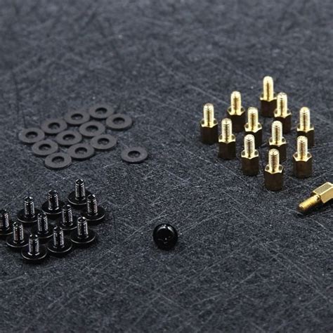 Premium Motherboard Standoffs Screws Washers Kit Set (Black / Silver ...