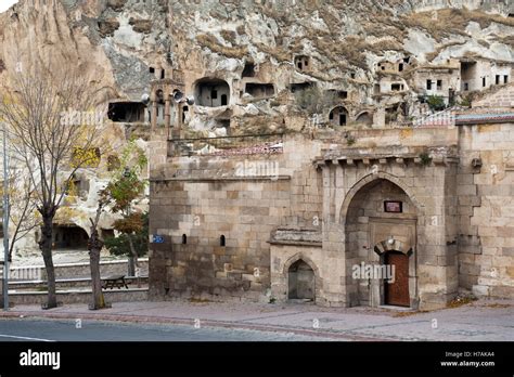 Cave dwellings in Urgup, Cappadocia, Nevsehir Province, Turkey Stock ...