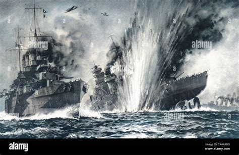 Bismarck, German battleship attacked by the British cruisers HMS ...