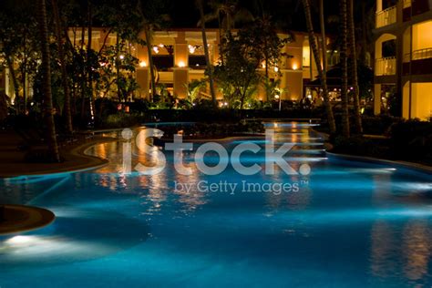 Resort Pool At Night Stock Photo | Royalty-Free | FreeImages