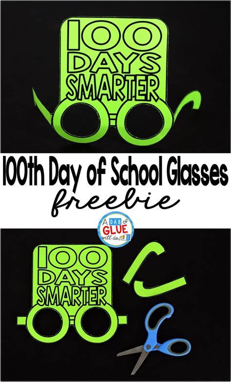 100Th Day Of School Printable Glasses Free - Free Printable