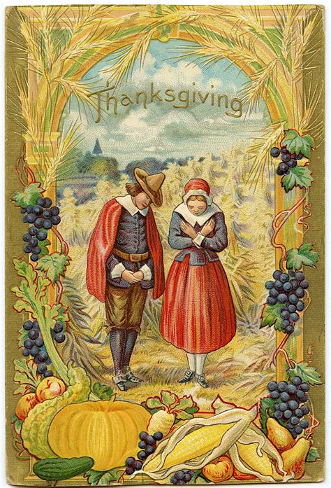 Lot - Antique / Vintage Postcard Thanksgiving Day