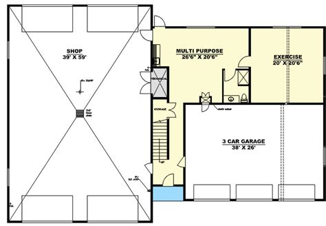 3200 Square Foot Shouse Plan with 2400 Square Foot Shop Plus a 3-Car Garage - 35556GH ...