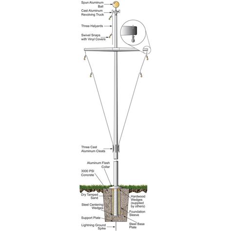 25' Flagpole w/ Yardarm | Nautical Flagpoles | Flags.com