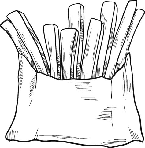 Happy French Fries - Coloring Pages