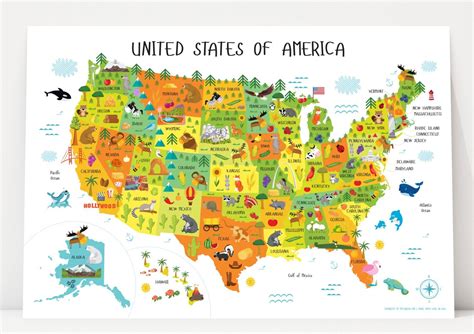 USA Map, United States Map, USA, Kids Map, Map of Usa, US Map, United ...