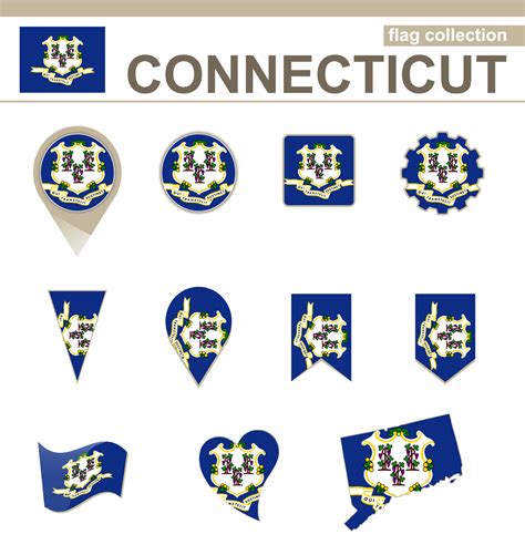 Connecticut Flag Collection 5729555 Vector Art at Vecteezy