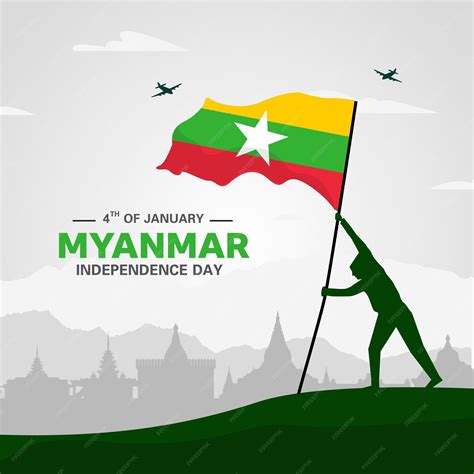 Premium Vector | Myanmar Independence Day illustration Design