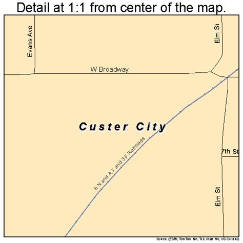 Custer City Oklahoma Street Map 4018950