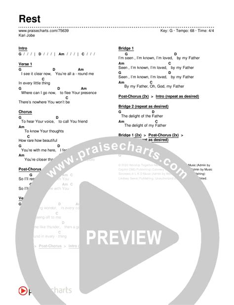 Rest Chords PDF (Kari Jobe) - PraiseCharts