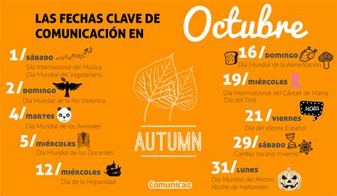 Fechas claves de Octubre (Infografía) - Blog de Comunicae.es