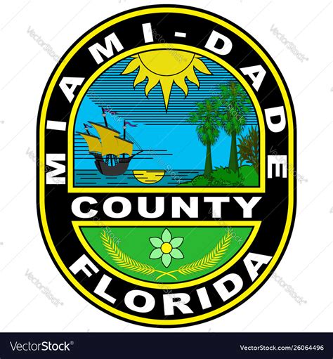 Coat arms miami-dade county in florida usa Vector Image