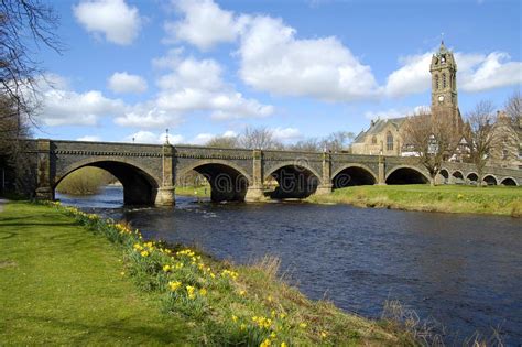 Bridge Over the Tweed, Peebles Stock Photo - Image of flowers, kingdom ...