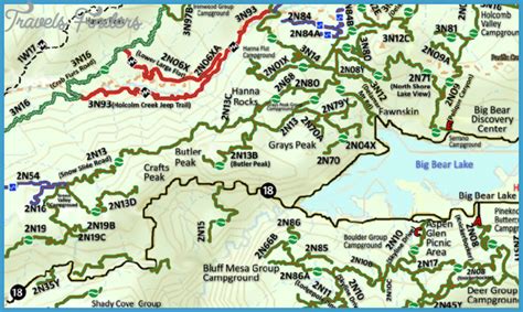 Big Bear Lake Hiking Trail Map - TravelsFinders.Com