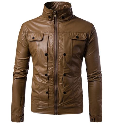 2018 Men's PU Leather Jacket Autumn And Winter New PU Leather Jacket ...