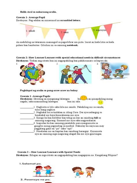 ESP GRADE 3 Activity Sheet | PDF