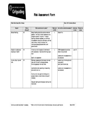 Girlguiding Risk Assessment - Fill Online, Printable, Fillable, Blank | pdfFiller