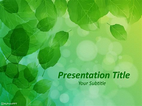 Green Leaves PowerPoint Template - Download Free PowerPoint PPT