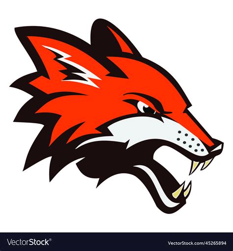 Angry fox face design Royalty Free Vector Image