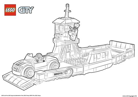 Lego City Boat Transport Ferry Coloring page Printable