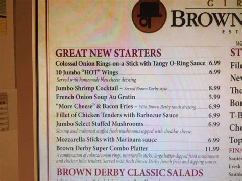 Girves Brown Derby Menu, Menu for Girves Brown Derby, Medina, Cleveland ...