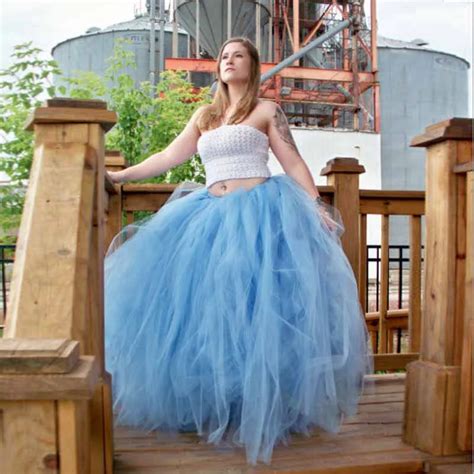 Extra Puffy Blue Tulle Skirt Multilayered Ball Gown Bridal Long Skirt for Wedding Party Gown ...