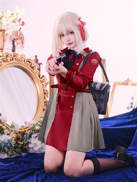 Chisato Nishikigi Cosplay Costume Anime Lycoris Recoil Red Dress ...