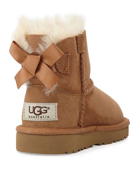 UGG Mini Bailey Bow-Back Boot, Chestnut, Toddler